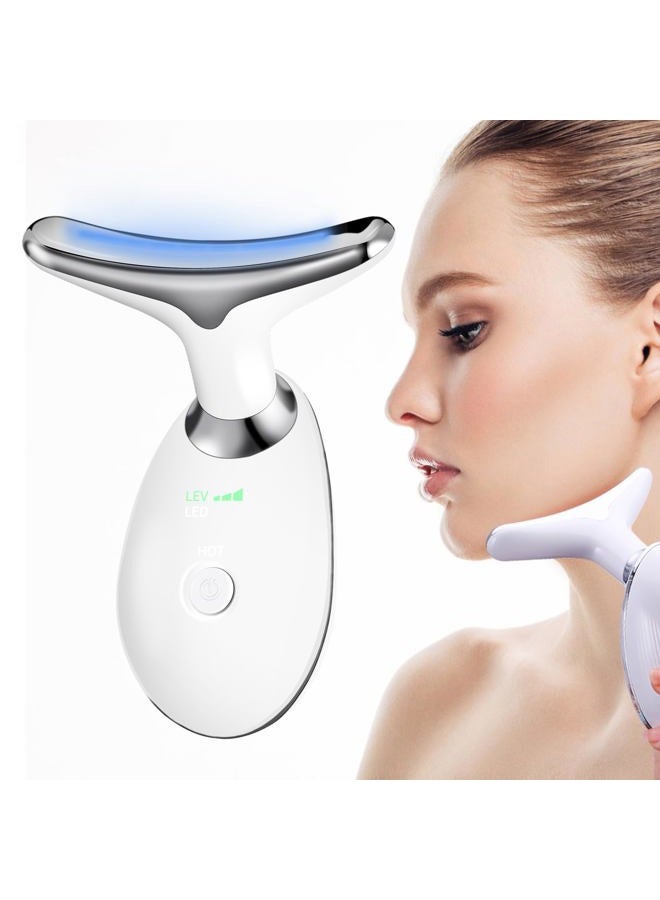SIMER Firming Wrinkle Removal Device for Neck and Face, Double Chin Face Massager Vibration Face Massager with 3 Color Modes for Smooth, Tightening Skin - Image 1