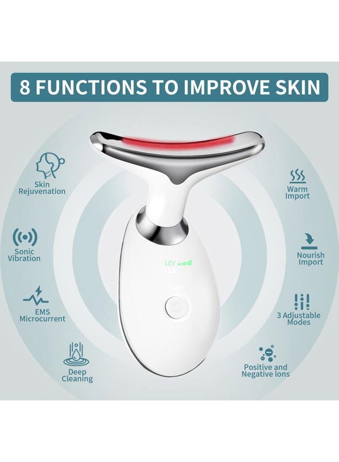 SIMER Firming Wrinkle Removal Device for Neck and Face, Double Chin Face Massager Vibration Face Massager with 3 Color Modes for Smooth, Tightening Skin - Image 2