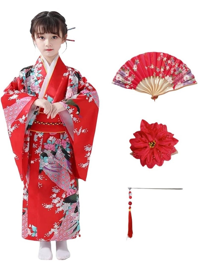 Japanese Traditional Dress Kimono Robe for Kid Girls costume suit - Image 1