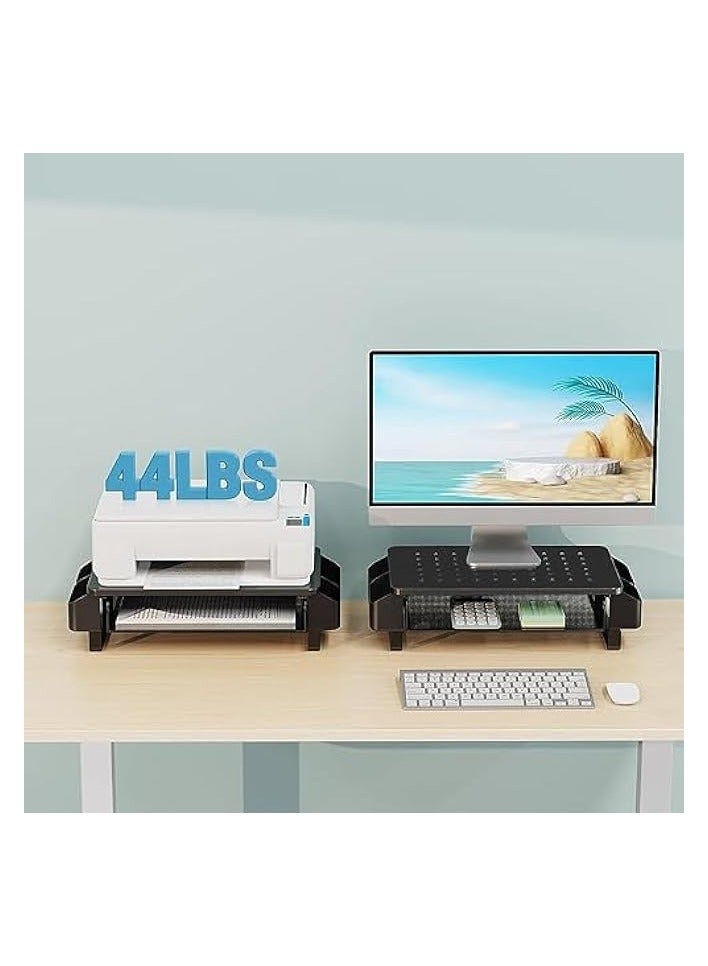 PROMASS Monitor Stand Riser with Storage, Laptop Riser, Sturdy Metal Laptop Computer Shelf, Computer Desk Organizer with Drawer, Laptop Stand for Desk, Computer, iMac,PC, Printer, for Office Supplies - Image 5