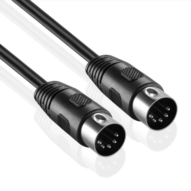 Getaria Carefully engineered build MIDI Cable 5 pin DIN plug 2m black, used for audio cables for electronic piano, MIDI keyboard, synthesizer, audio interface, sequencer, multi-effects pedal Liquid tight joint - Image 1