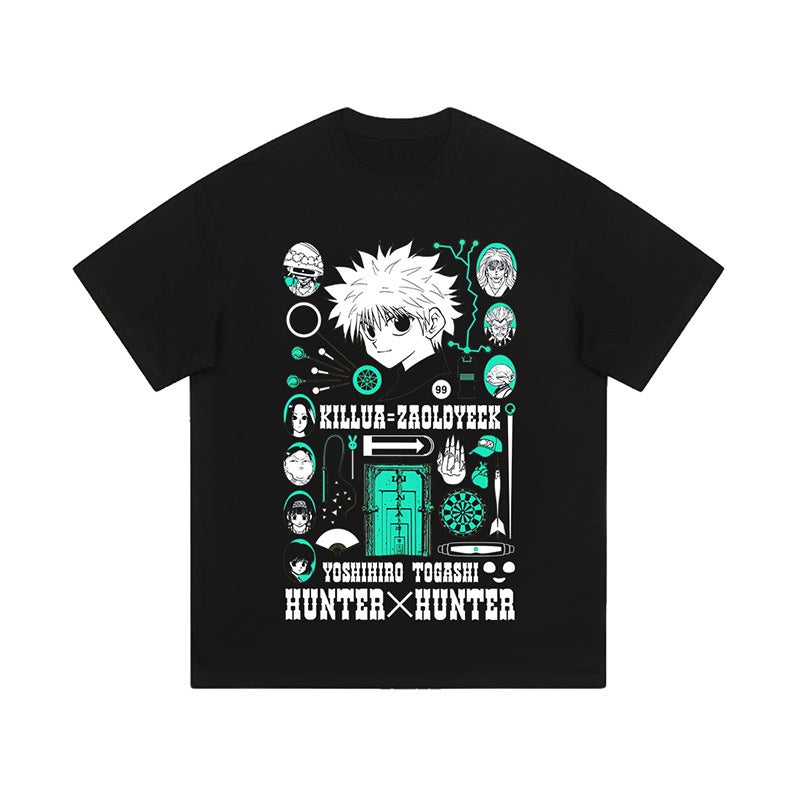 260G Heavy Distressed Washed Fun Cartoon Vintage Printed Short Sleeve T-Shirt Men'S And Women'S Street Fashion Brand Half Sleeve Tee - Image 3