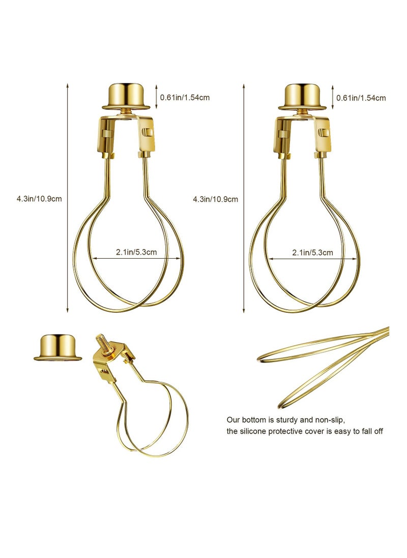 Generic - Bulb Lamp Shade, 2 Pieces Lamp Shade Light Bulb Clip Adapter, Light Bulb Lamp Shade Clip Includes Finial and Lampshade Levellers for Lamp Shade Replacement, Bronze - Image 1