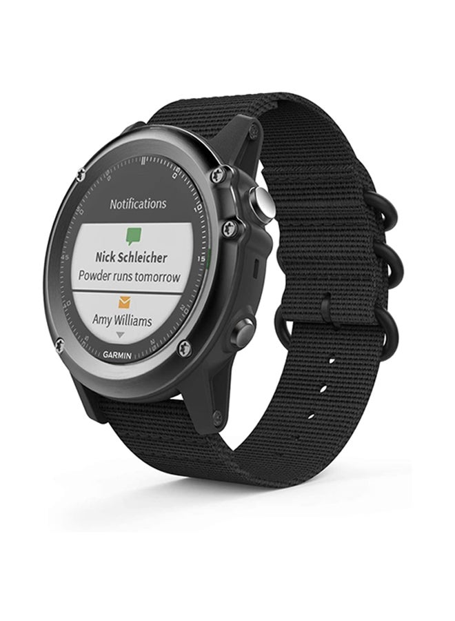 NIBEMINENT Nylon Replacement Band For Garmin Fenix 3/Fenix 3 HR/Fenix 5X/5X Plus Black  - Image 2