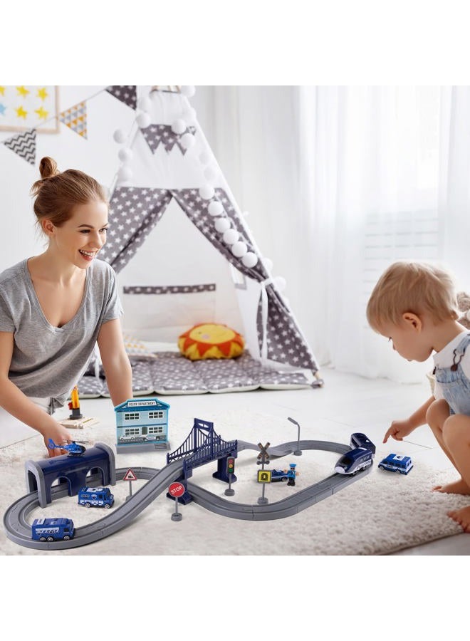 Wdmiya Train Sets for Boys 4-7, 66 Pcs Battery Operated Train Set with Tracks(Magnetic Connection), Compatible with Thomas, Brio, Chuggington, Melissa and Doug, Gifts for 3 4 5 6 Years Old Boys Girls - Image 3
