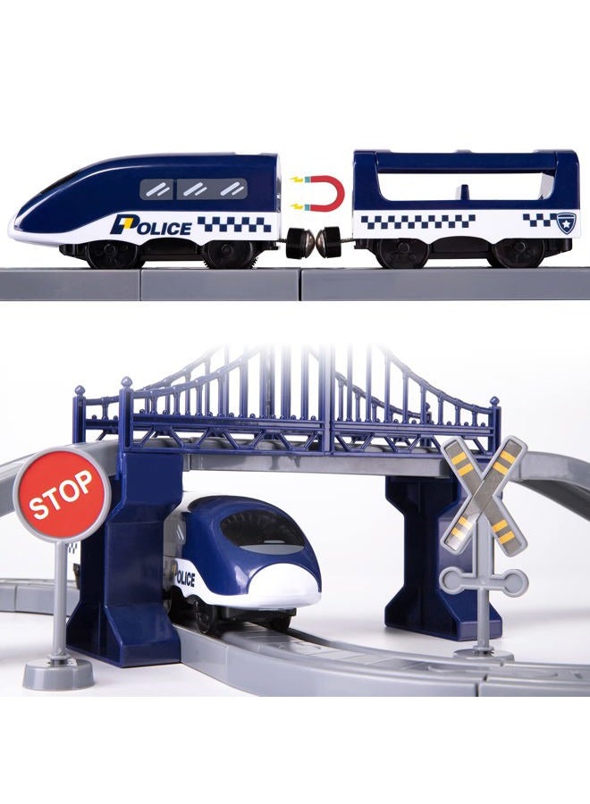 Wdmiya Train Sets for Boys 4-7, 66 Pcs Battery Operated Train Set with Tracks(Magnetic Connection), Compatible with Thomas, Brio, Chuggington, Melissa and Doug, Gifts for 3 4 5 6 Years Old Boys Girls - Image 4
