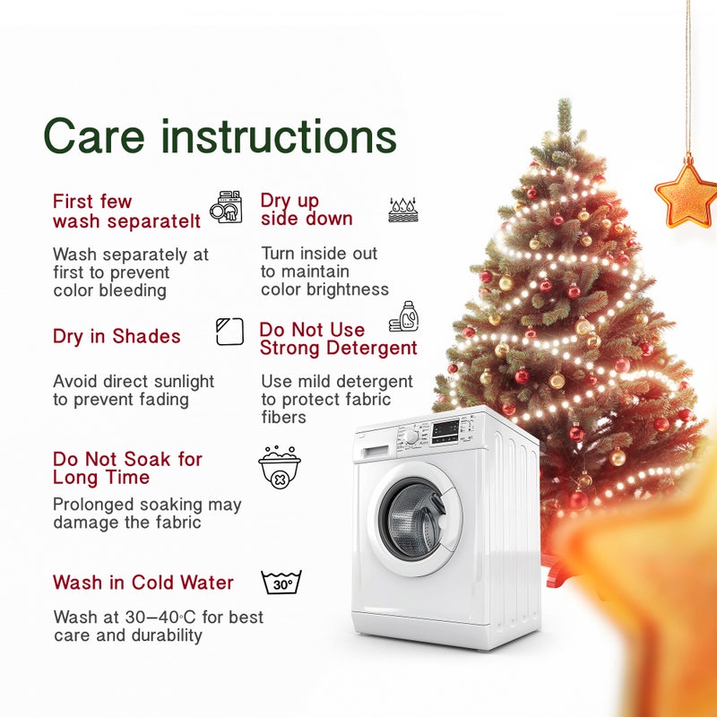 سيجنولا طقم ملايات سيجنولا بنقشة شريط الكريسماس 🎀 – تصميم أعياد الميلاد (Xmas) – طقم 4 قطع – ناعم ومريح ومقاوم للتجعد – مناسب لأجواء الشتاء – للرجال والسيدات والأطفال – مقاس كينج 240 × 260 سم - Image 5