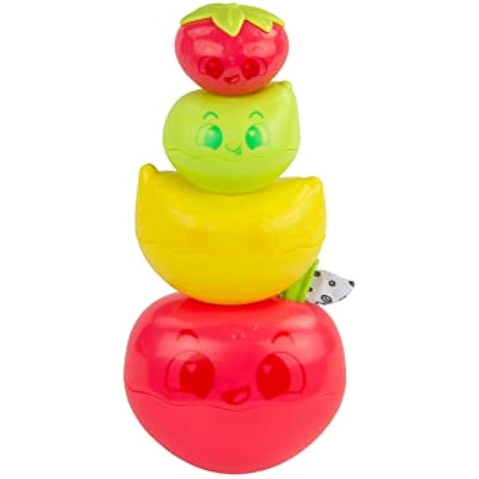 STACK AND NEST FRUIT PALS, STACKING TOY, NEWBORN BABY TOY, SENSORY TOY FOR BABIES WITH COLOURS AND SOUNDS, DEVELOPMENT TOY FOR BOYS AND GIRLS AGED 12 MONTHS + - Image 1