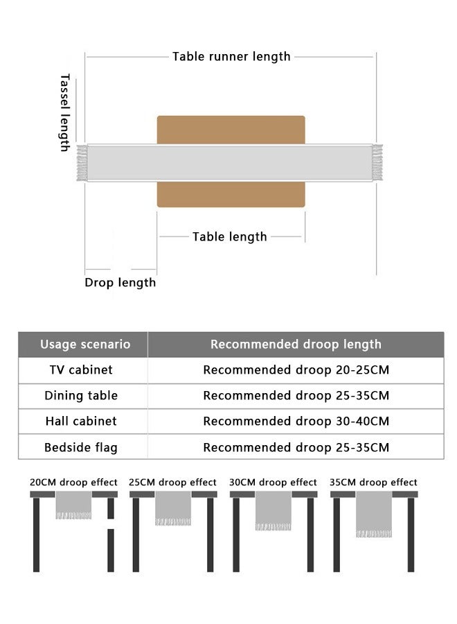 BiuTFon Boho Table Runner for Spring Home Decor with Tassels 72 Inches Long Farmhouse Rustic Table Runner Macrame Burlap Table Decoration for Living Room Bridal Shower(12x72in / 30x180cm)  - Image 2