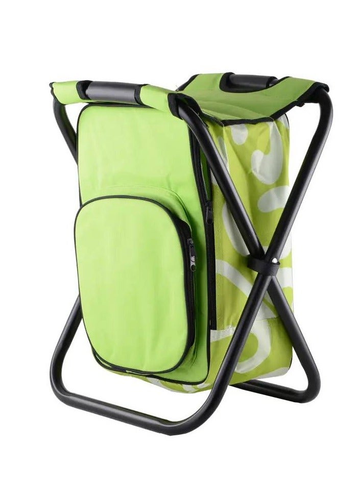 Generic Portable Camping Chair, Back Rest and Cooler Bag,Lightweight Portable Outdoor Chair for Fishing Garden Hiking Backpacking Travel Outside Seat - Image 1