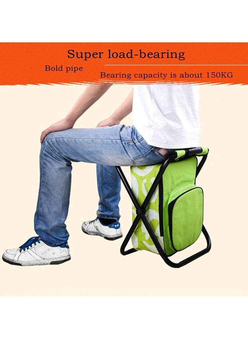 Generic Portable Camping Chair, Back Rest and Cooler Bag,Lightweight Portable Outdoor Chair for Fishing Garden Hiking Backpacking Travel Outside Seat - Image 2