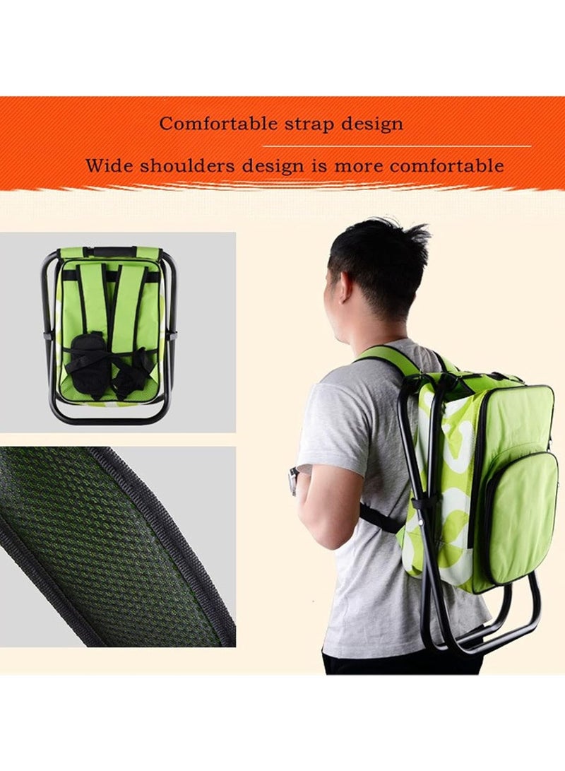 Generic Portable Camping Chair, Back Rest and Cooler Bag,Lightweight Portable Outdoor Chair for Fishing Garden Hiking Backpacking Travel Outside Seat - Image 3