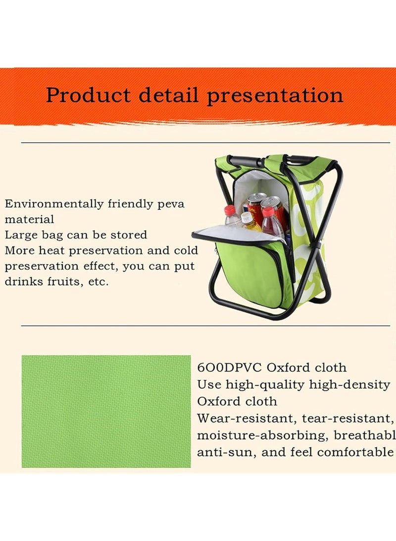 Generic Portable Camping Chair, Back Rest and Cooler Bag,Lightweight Portable Outdoor Chair for Fishing Garden Hiking Backpacking Travel Outside Seat - Image 5