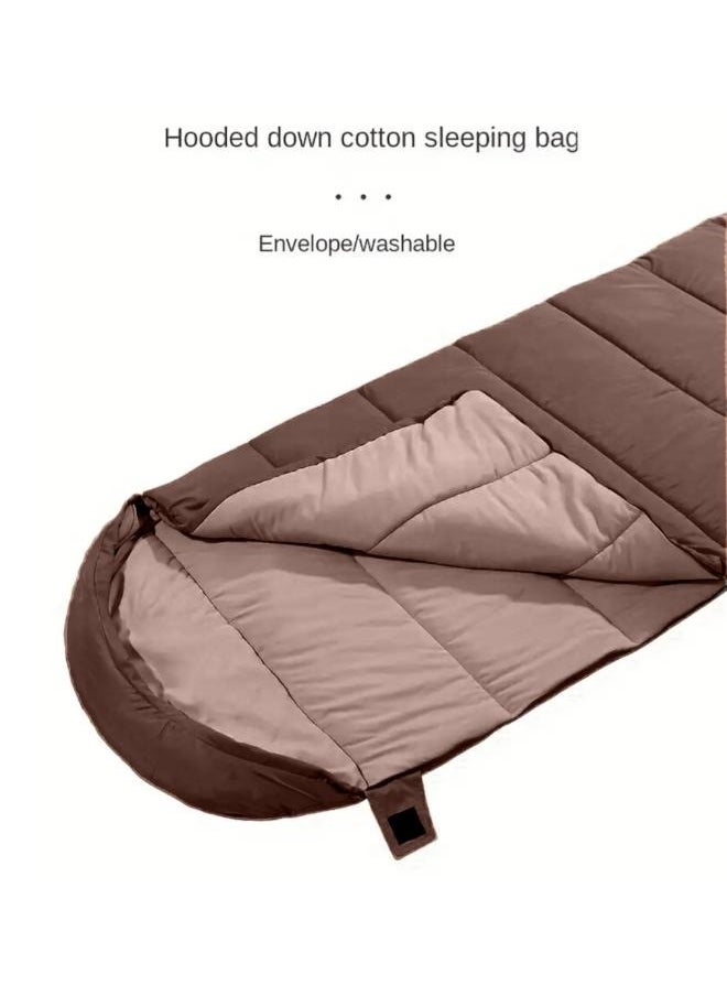 Generic Outdoor Camping Sleeping Bag Hiking Training Lunch Break Duck Down Sleeping Bag Size: 220cm*90cm  - Image 4