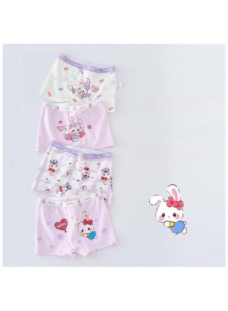 Fashionable Little Girl Cute Style Printed Four Boxer Briefs Suitable For Ages 3-10 - Image 1
