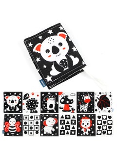 Generic Black White Cartoon Animal Baby Bed Bumper Book Chewable Anti-kick Foot Toy Baby Play Toy Fabric Book For Infants-Color:N006F Black And White Red Bed Around Koala  - Image 1