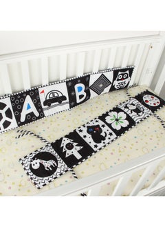 Generic Black White Cartoon Animal Baby Bed Bumper Book Chewable Anti-kick Foot Toy Baby Play Toy Fabric Book For Infants-Color:N006F Black And White Red Bed Around Koala  - Image 2