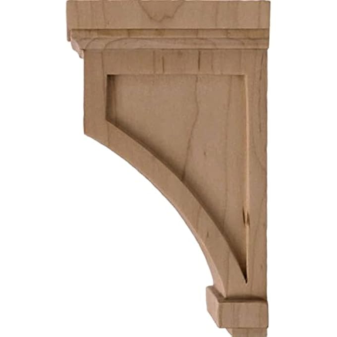 COR04X04X07FLRO 4 1/4-INCH W X 4 1/4-INCH D X 7-INCH H FLUTED CORBEL, RED OAK - Image 3