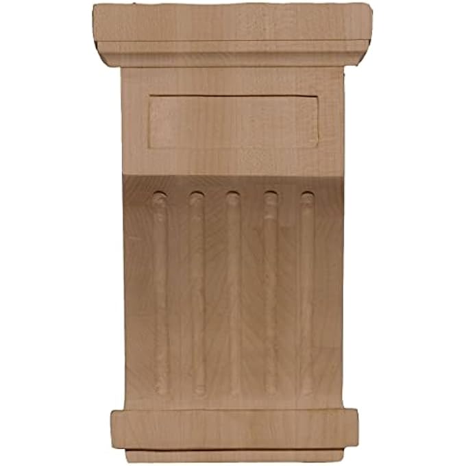COR04X04X07FLRO 4 1/4-INCH W X 4 1/4-INCH D X 7-INCH H FLUTED CORBEL, RED OAK - Image 2