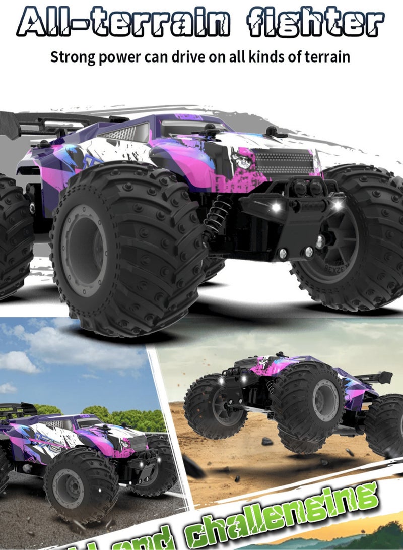 Harvestoy Rechargeable Remote Control Car Toys - RC Cars, Handcontrolled Car for Boy, 4WD Electric Vehicle Toys with Headlights & Colorful Car Body Lights, Gift for Boys Girls Kids  - Image 5