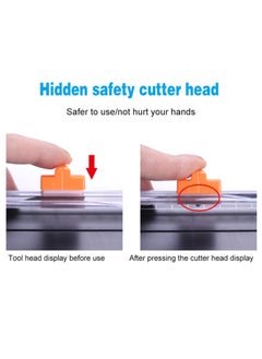 Y&D Portable A4 Paper Cutter, 12.2 Inch Cut Length Desktop Trimmer with Security Cutter Head Side Ruler for Craft Photos Cards Scrapbooking Office Home Supplies  - Image 4