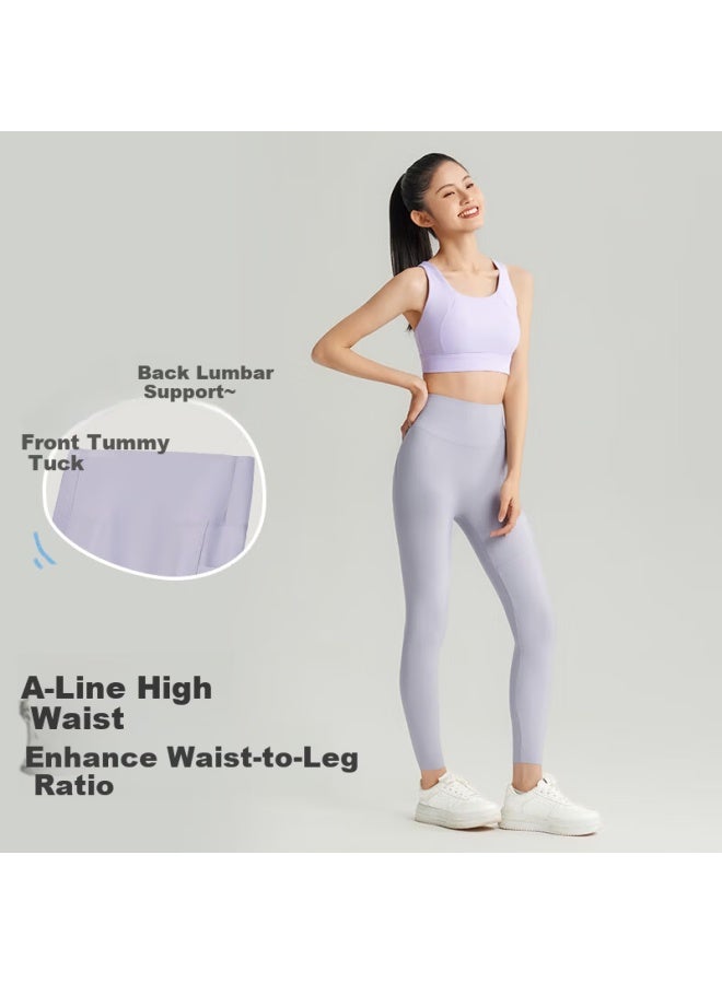 Long time companion Jiusuiban Girls' Sports Pants High Elastic Comfortable Breathable Barbie Leggings Youth Naked Feeling Shaping Hip-lifting Yoga Pants - Image 2