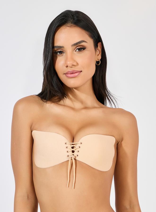 Styli Styli Lace Up Front Fastening Stick On Bra  - Image 1