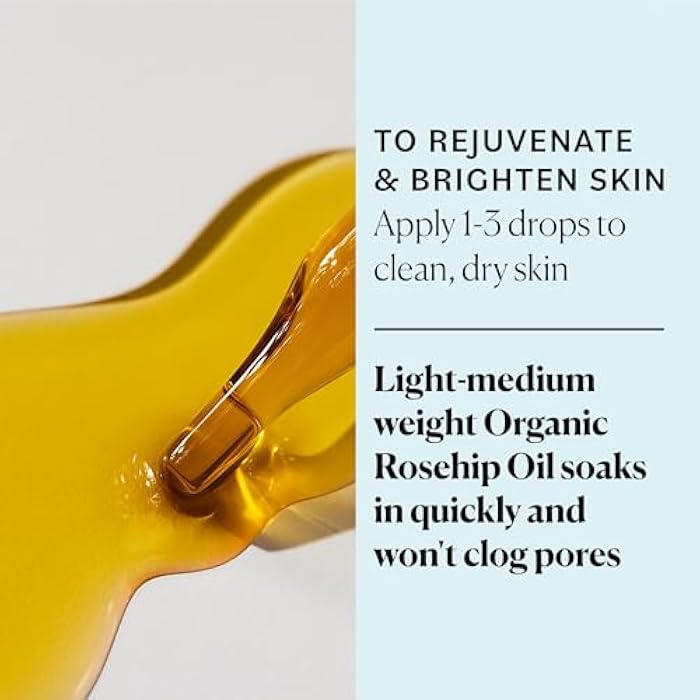 Sky Organics Organic Rosehip Oil (1oz) Cold-Pressed Rosehip Seed Oil, Anti-aging Face Oil, Antioxidant Face Oil, 100% Pure Anti-Aging Rosehip Seed Oil for Radiant Skin, Hair and Acne - Image 3