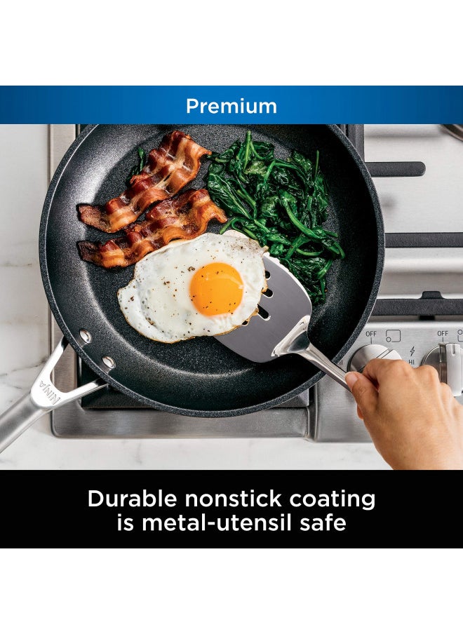 Ninja Ninja C39500 Foodi NeverStick Premium Hard-Anodized 10-Piece Cookware Set, Guaranteed to Never Stick, Nonstick, Durable, Oven Safe to 500°F, Slate Grey  - Image 3