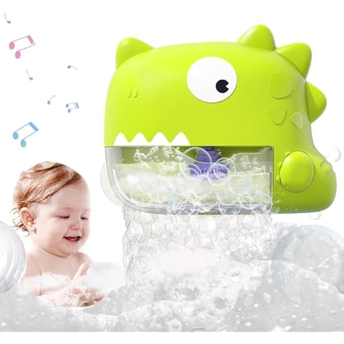 BATH TOY FROM 1 2 3 4 YEARS, BATH TOY BABY WITH MUSIC, FOAM MACHINE BATHTUB, DINOSAUR BUBBLE MACHINE, WATER TOY CHILDREN FROM 0 1 2 3 4 + YEARS - Image 1