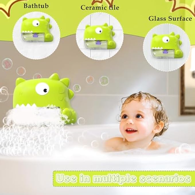 BATH TOY FROM 1 2 3 4 YEARS, BATH TOY BABY WITH MUSIC, FOAM MACHINE BATHTUB, DINOSAUR BUBBLE MACHINE, WATER TOY CHILDREN FROM 0 1 2 3 4 + YEARS - Image 5