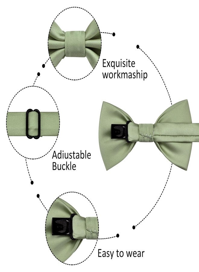 Branduce Bow Ties for Boys Pre Tied Toddler Bow Tie Adjustable Kids Bowties for Wedding Party, Sage Green, general - Image 4