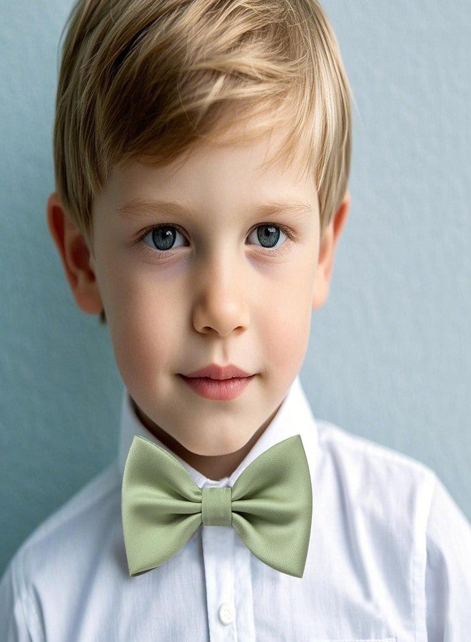 Branduce Bow Ties for Boys Pre Tied Toddler Bow Tie Adjustable Kids Bowties for Wedding Party, Sage Green, general - Image 2