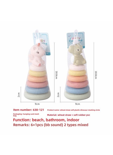 Children's Soft Rubber Building Blocks Baby Early Education Color Perception Grasping Training Enlightenment Building Blocks Stacking Toys-Color:638-121 (minimum Order Of 60 Sets)
