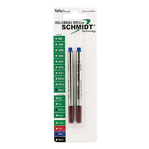 SCHMIDT P8127 Short Capless Rollerball Refill Medium Point 0.7mm, Blue, 2 Pack Blister (SC58132) - Image 1