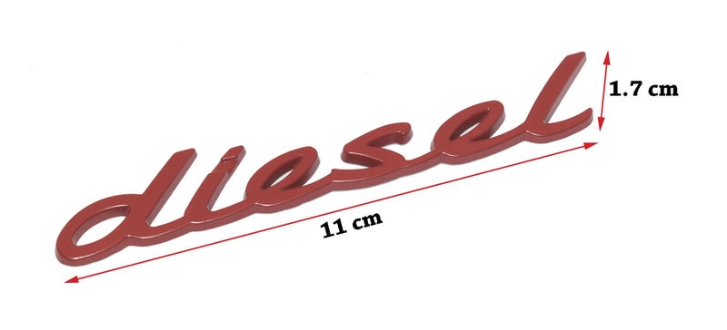 Incognito Diesel Emblem Sticker for Car Fuel Tank, Metal (Red) - Image 3