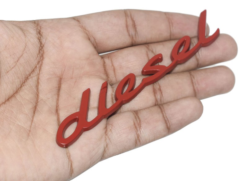 Incognito Diesel Emblem Sticker for Car Fuel Tank, Metal (Red) - Image 2