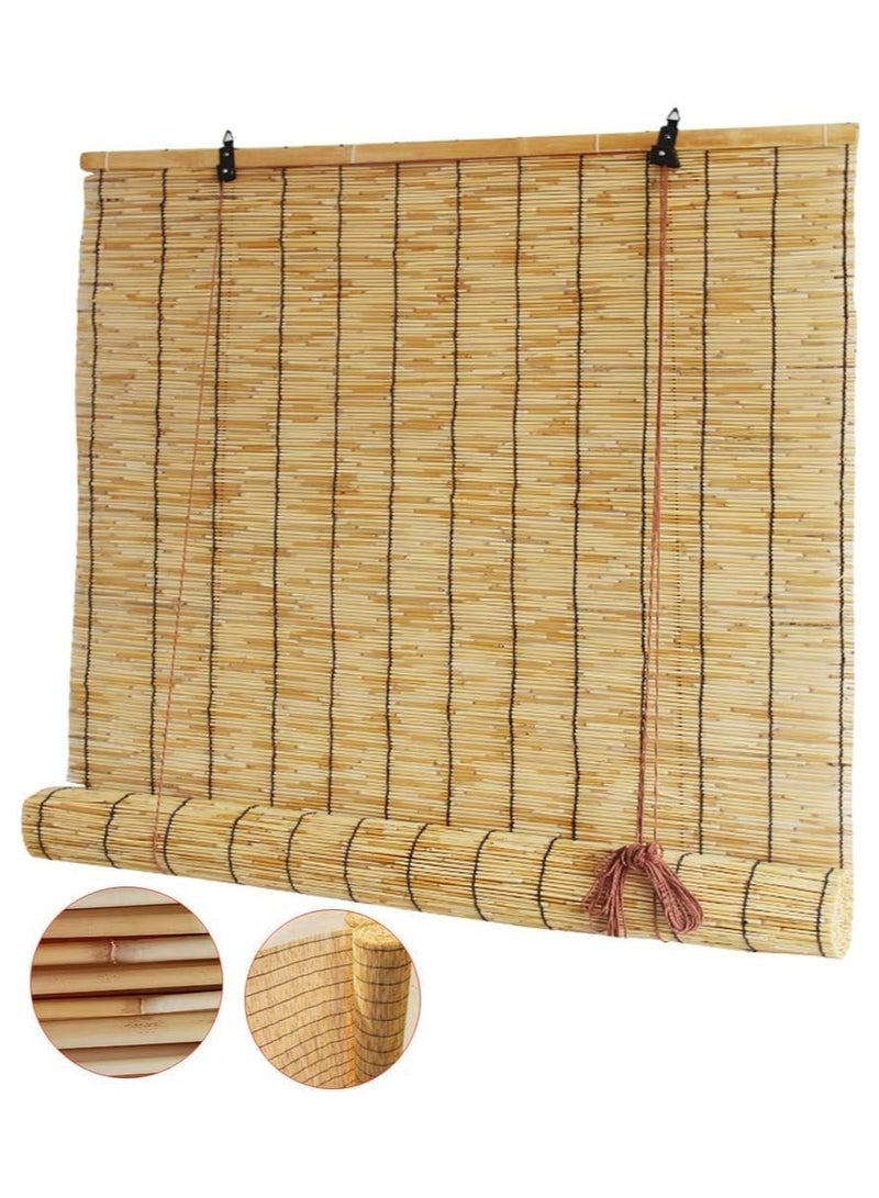 LINGWEI Natural Bamboo Blinds Outdoor Window Roller Blinds Roll Up Shades Reed Curtain For Home Garden  - Image 4
