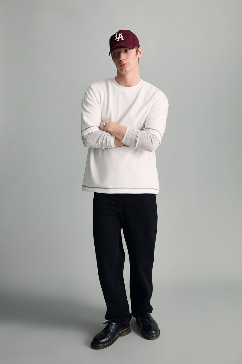 DeFacto Black Man Baggy Fit Wide Leg Jeans Casual - Image 1