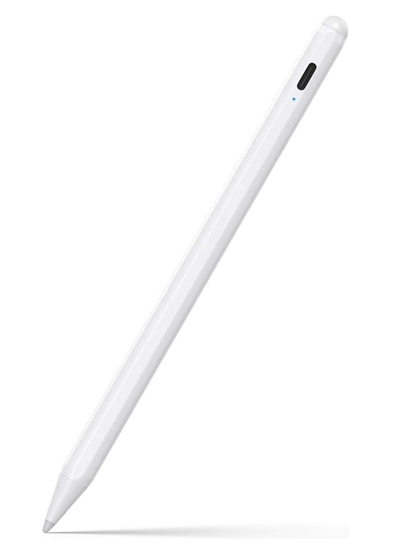 Stylus Pen for iPad 9th&10th Generation-2X Fast Charge Active Pencil Compatible with 2018-2024 Apple iPad Pro 11"/12.9"/M4, iPad Air 3/4/5/M2, iPad 6-10, iPad Mini 5/6 Gen-White  - Image 1