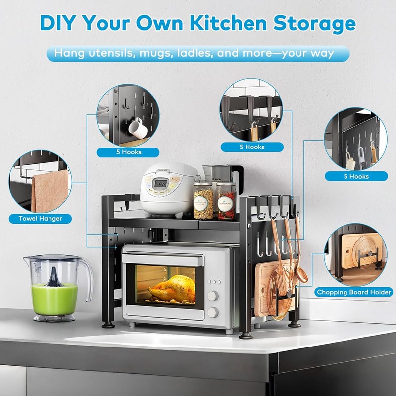 Microwave Oven Rack, Expandable Microwave Toaster Shelf (2 - Tier) - Image 5