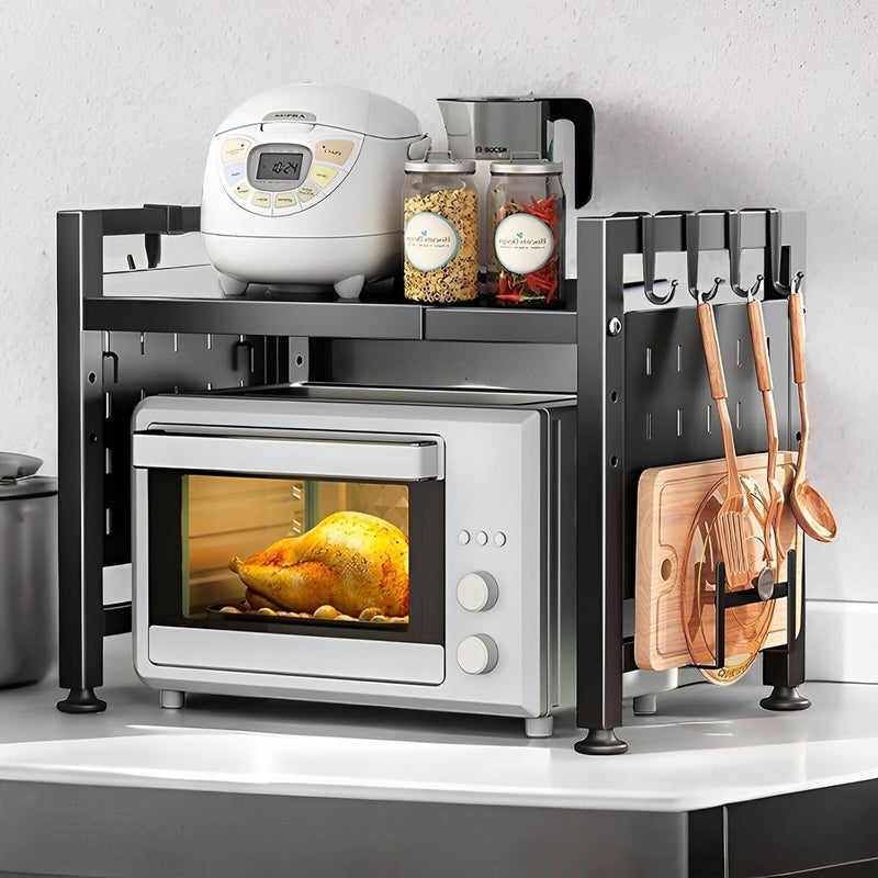 Microwave Oven Rack, Expandable Microwave Toaster Shelf (2 - Tier) - Image 1
