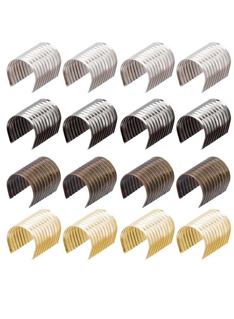 Generic Rope Clips, Foldable Metal Fastener Cylindrical Opening Crimps for Leather Cords, Strings, Tassels DIY Crafts Jewelry Making Earrings Bags 8.4x14mm，400 Pcs - Image 1