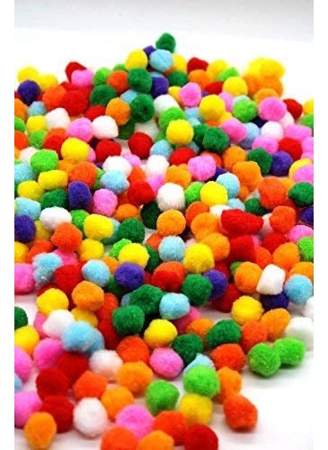 HOUSE HATCH HOUSE HATCH Round Shaped Soft Fluffy Mixed Color Pompom for Art and Craft Party Decoration Multicolor Size2cmApprox 200pcs 