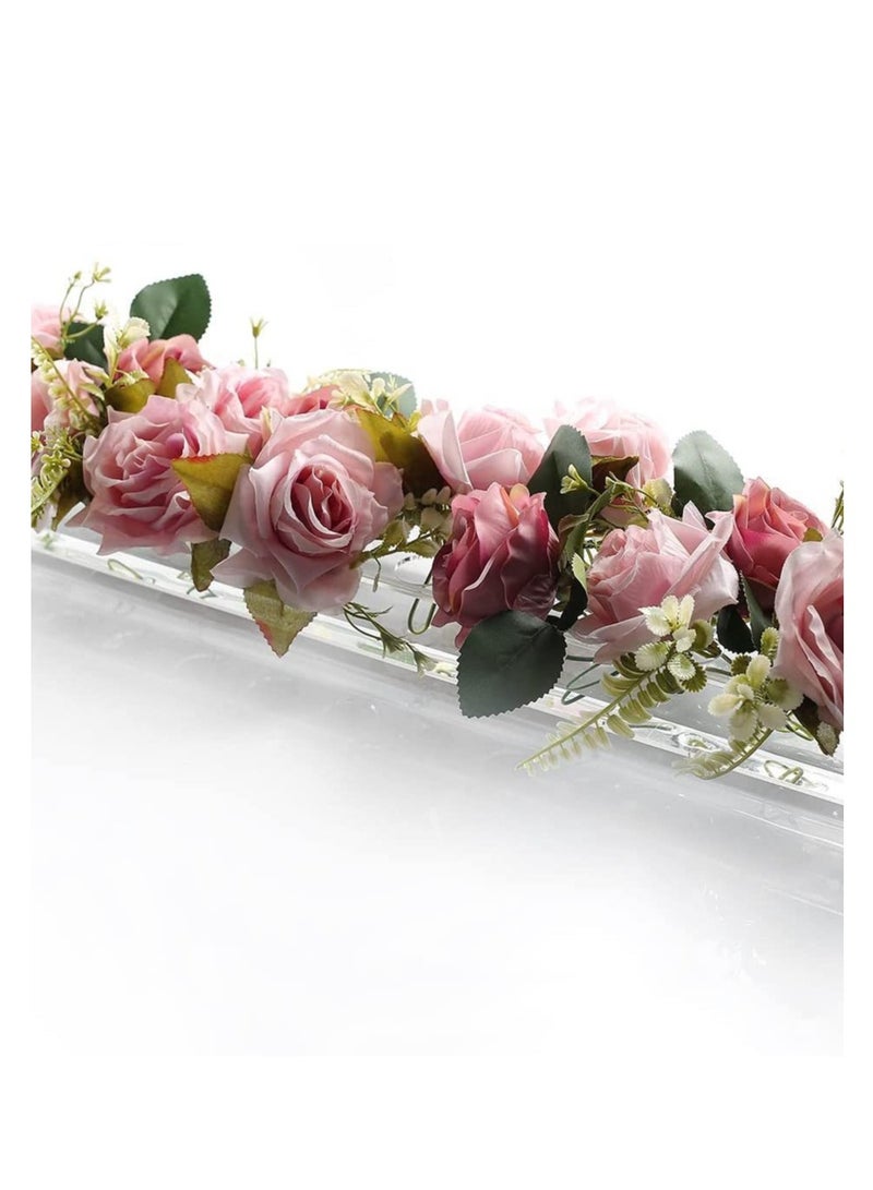 MIXDE Acrylic Flower Vase Rectangular - Flower Vases for Centerpieces Total  vase - Table Centerpieces Floral Centerpieces for Dining Room Table Home Wedding Decor - Image 4