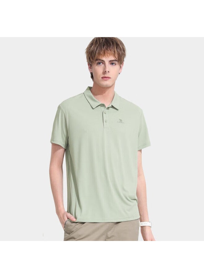 Camel Polo Shirt, Outdoor Elastic Quick-dry T-shirt, Short-sleeved, Collared, Sports Casual Breathable Short-sleeve, 1003 - Image 1