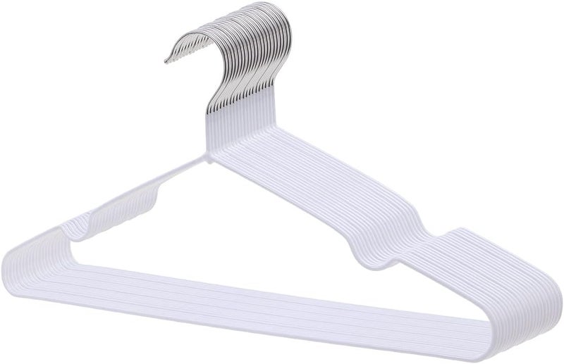 Red Dot Gift ® 30-Pack White Metal Hangers - 40cm Anti-Slip Rubber Coated - Image 1