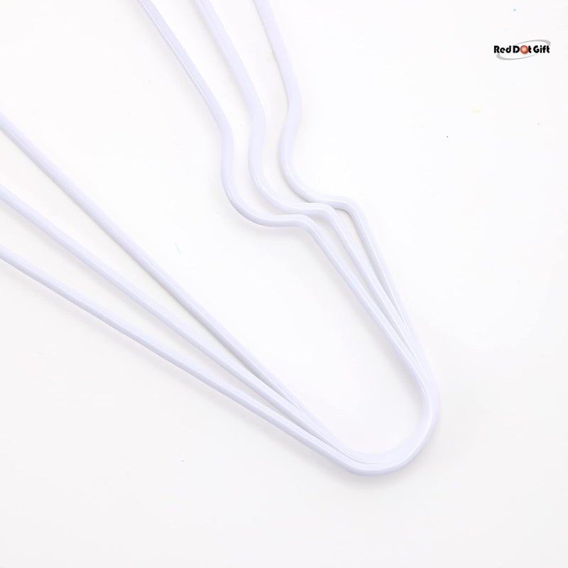 Red Dot Gift ® 30-Pack White Metal Hangers - 40cm Anti-Slip Rubber Coated - Image 2