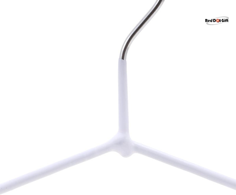 Red Dot Gift ® 30-Pack White Metal Hangers - 40cm Anti-Slip Rubber Coated - Image 3