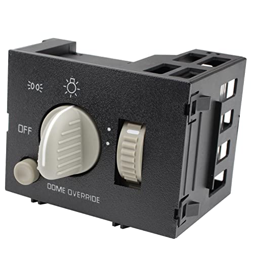 Citumo 93443101 مفتاح المصابيح الأمامية يناسب 95-98 شيفروليه C1500 K1500 D1523H - مفتاح المصابيح الأمامية، مفتاح خافت لوحة العدادات، ومفتاح مصباح السقف لسيارة إكسبريس 1995-1998 HLS31 - Image 2
